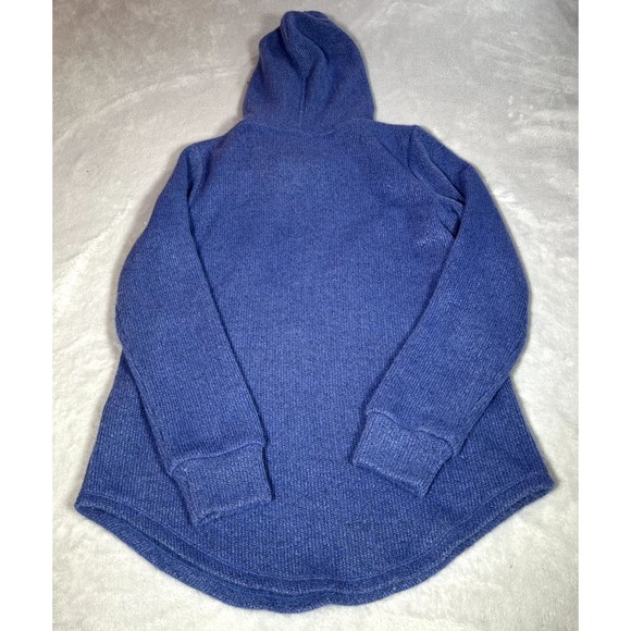 Ann Taylor Loft Sweater Womens M Blue Hooded Pullover Casual Athleisure Acrylic - Picture 6 of 10
